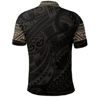 Aotearoa Maori Tattoo Golden Polo T Shirt - Polynesian Pride