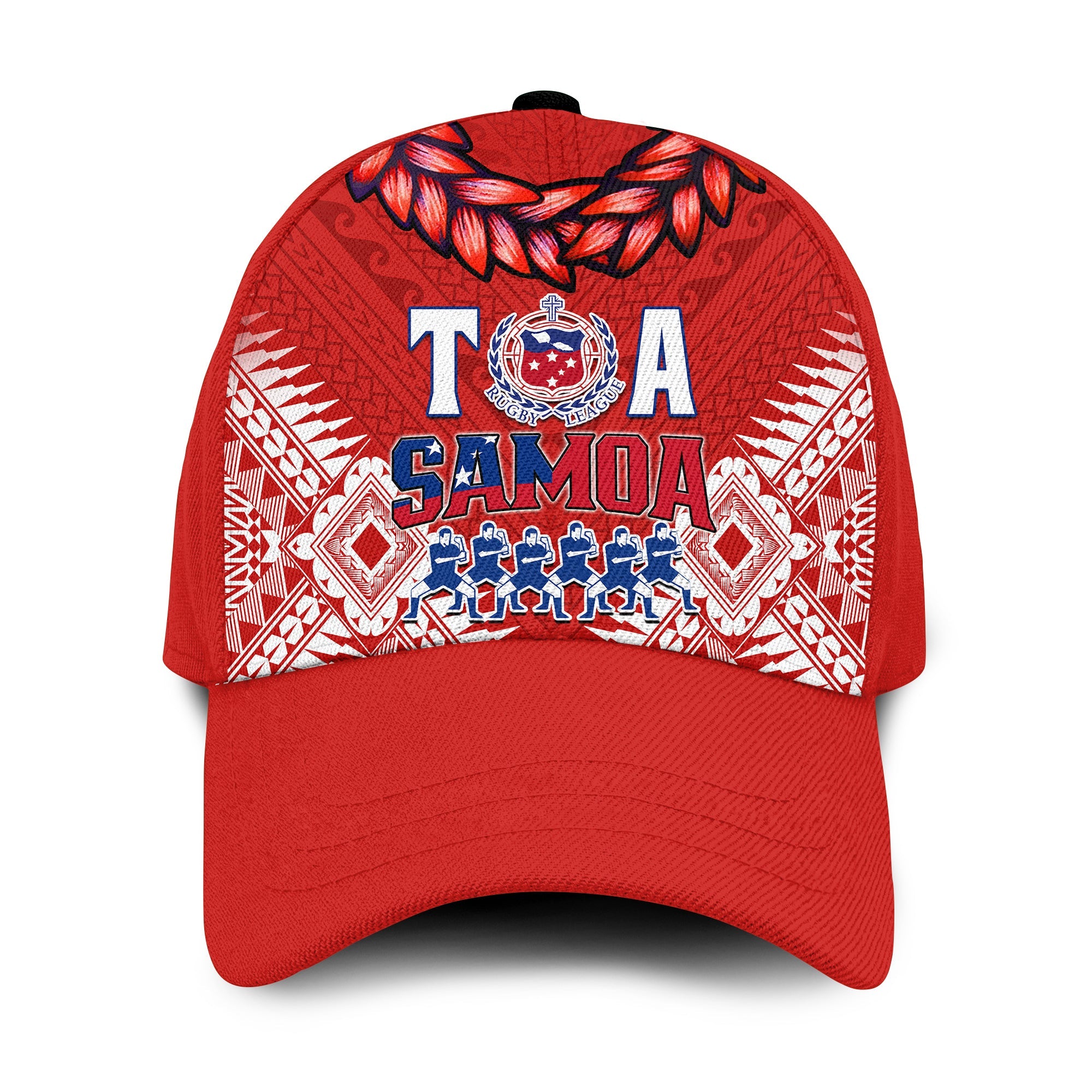 Toa Samoa Rugby Classic Cap Manu Siva Tau Style Ulafala Ver.08 LT13 Classic Cap Universal Fit Red - Polynesian Pride