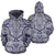 Polynesian Zip up Hoodie Tribal 04 Unisex White - Polynesian Pride