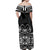 Marquesas Islands Off Shoulder Long Dress Tiki Style Black LT13 - Polynesian Pride