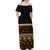 (Custom Personalised) New Zealand Off Shoulder Long Dress Maori Simple Gold LT13 - Polynesian Pride