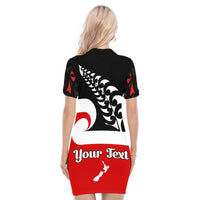 (Custom Personalised) Waitangi Day Polo Dress Maori Fern and Tino Rangatiratanga Flag LT13 - Polynesian Pride