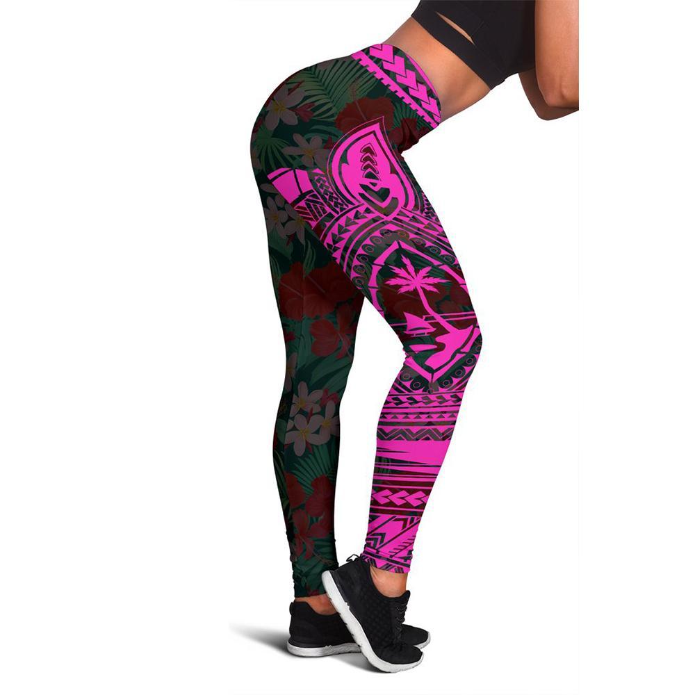 Guam Polynesian 1st Leggings (Pink) A6 Pink - Polynesian Pride