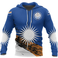 Marshall Islands Hoodie Marshall Islands Flag Seal Special Unisex Blue - Polynesian Pride
