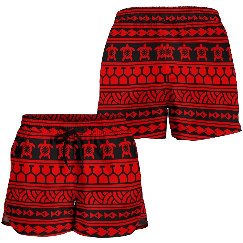 Polynesian Tattoo Tribal Red Women's Short Women Red - Polynesian Pride