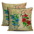 Hibiscus Blue And Red Pillow Covers One Size Zippered Pillow Cases 18"x 18" (Twin Sides) (Set of 2) Black - Polynesian Pride