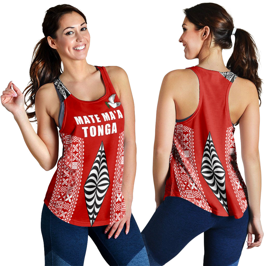 Tonga Rugby Women Racerback Tank - Mate Ma'a Tonga LT13 - Polynesian Pride