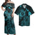 Hawaii Couple Outfits Matching Dress and Hawaiian Shirt Hawaii Hibiscus Sea Turtle Swim Polynesian Blue RLT14 - Polynesian Pride