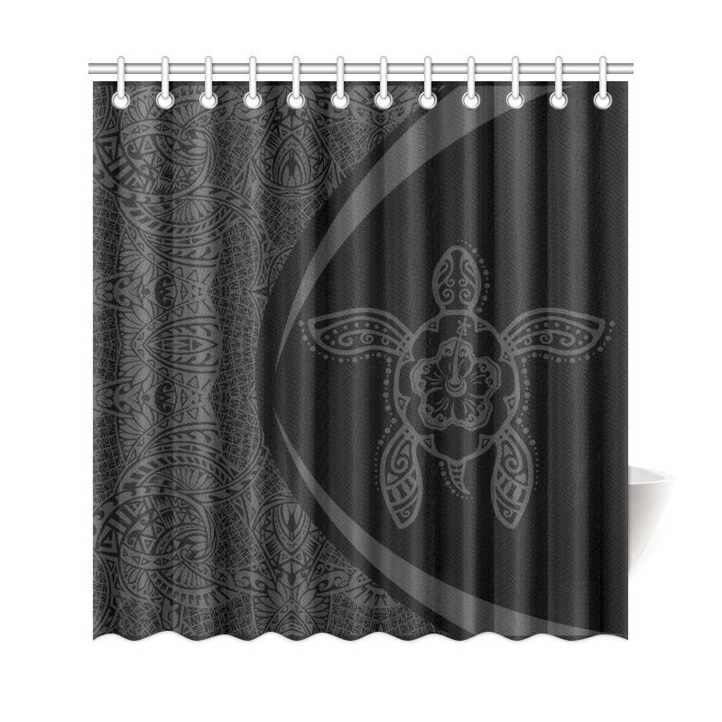 Hawaii Turtle Polynesian Shower Curtain-Circle Style Gray - Polynesian Pride