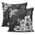 Hibiscus And Plumeria B&W Pillow Covers One Size Zippered Pillow Cases 18"x 18" (Twin Sides) (Set of 2) Black - Polynesian Pride