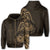 Hawaii Polynesian Zipper Hoodie Gold Emboss Style Unisex Gold - Polynesian Pride