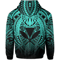Hawaii Maka Polynesian Kanaka Maoli Zip Hoodie Heaven Style Turquoise - Polynesian Pride