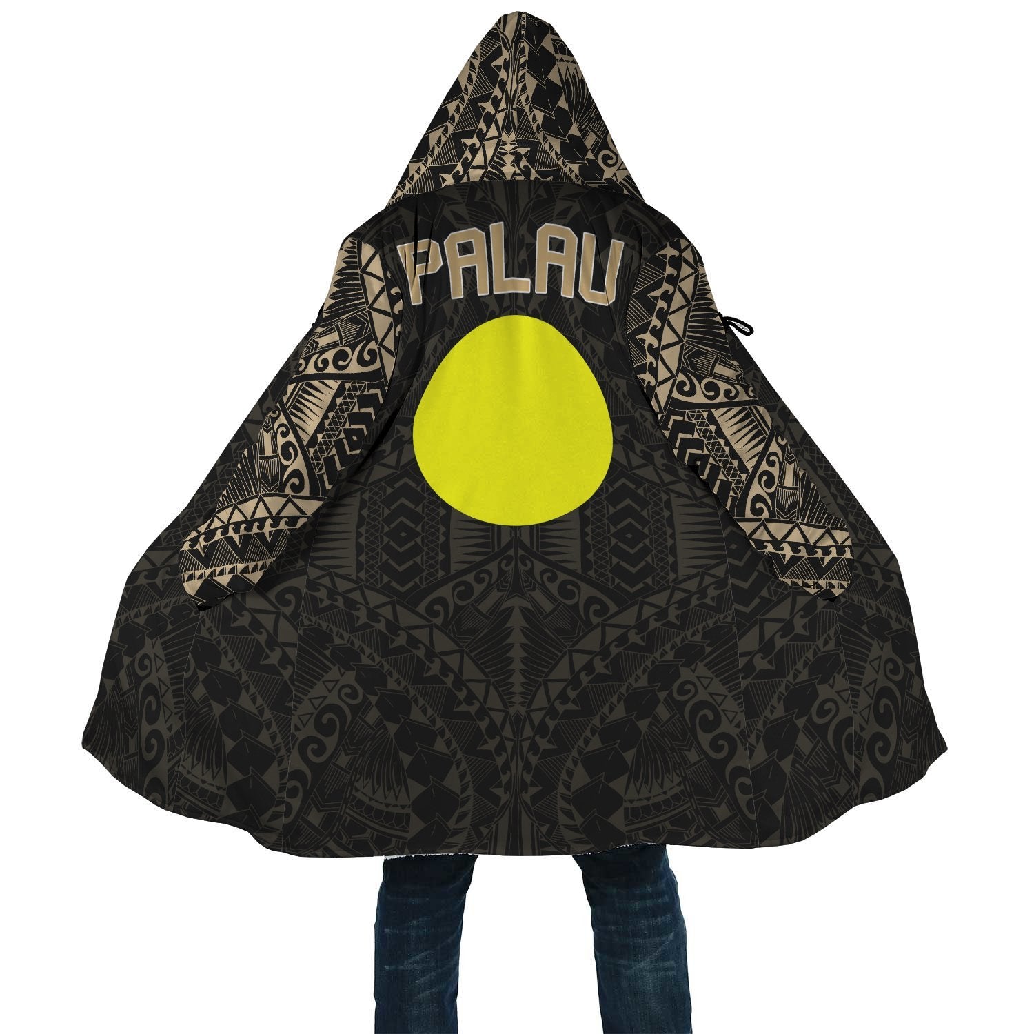 Palau All Over Print (Women/Men) Cloak A7 Unisex Black - Polynesian Pride