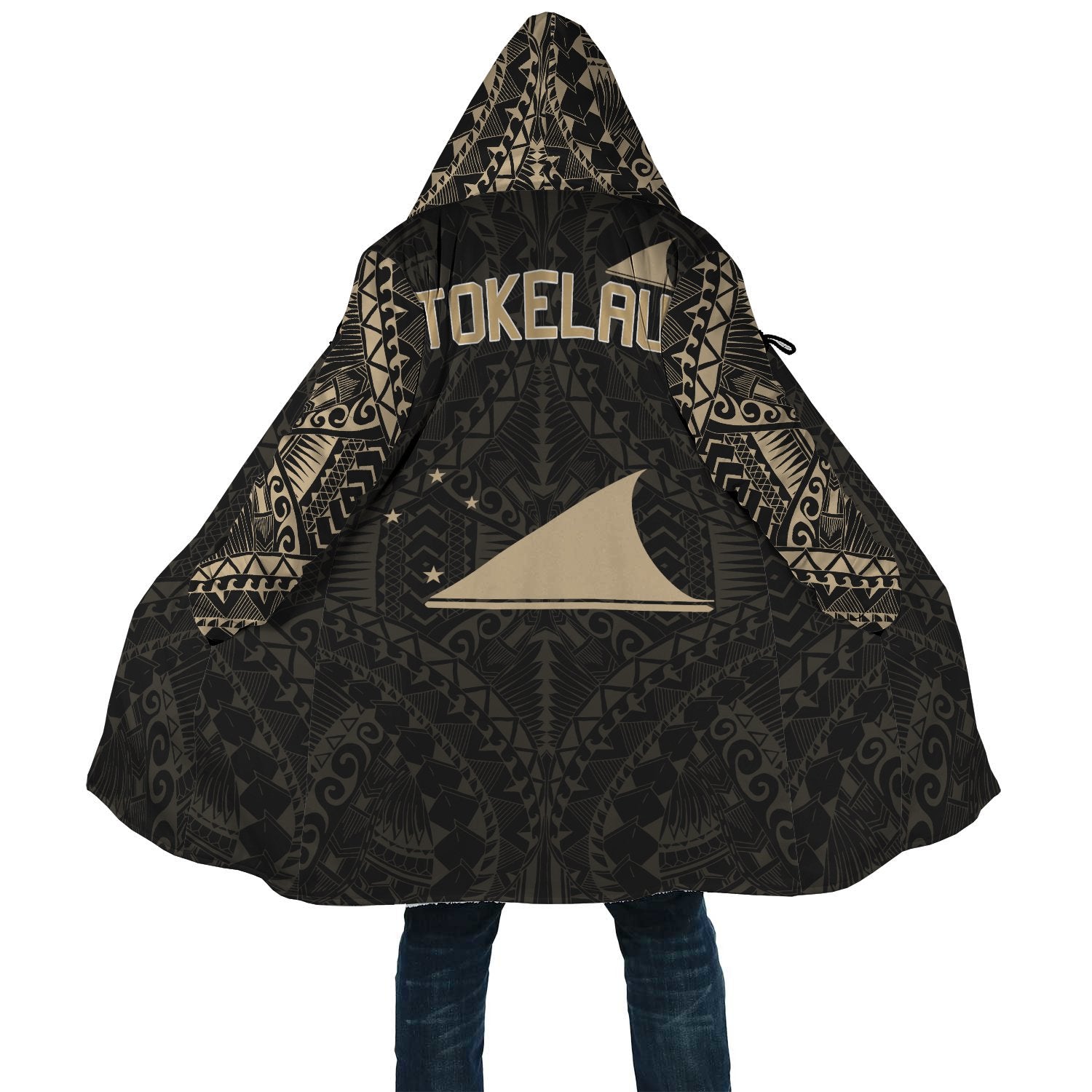 Tokelau All Over Print (Women/Men) Cloak A7 Unisex Black - Polynesian Pride