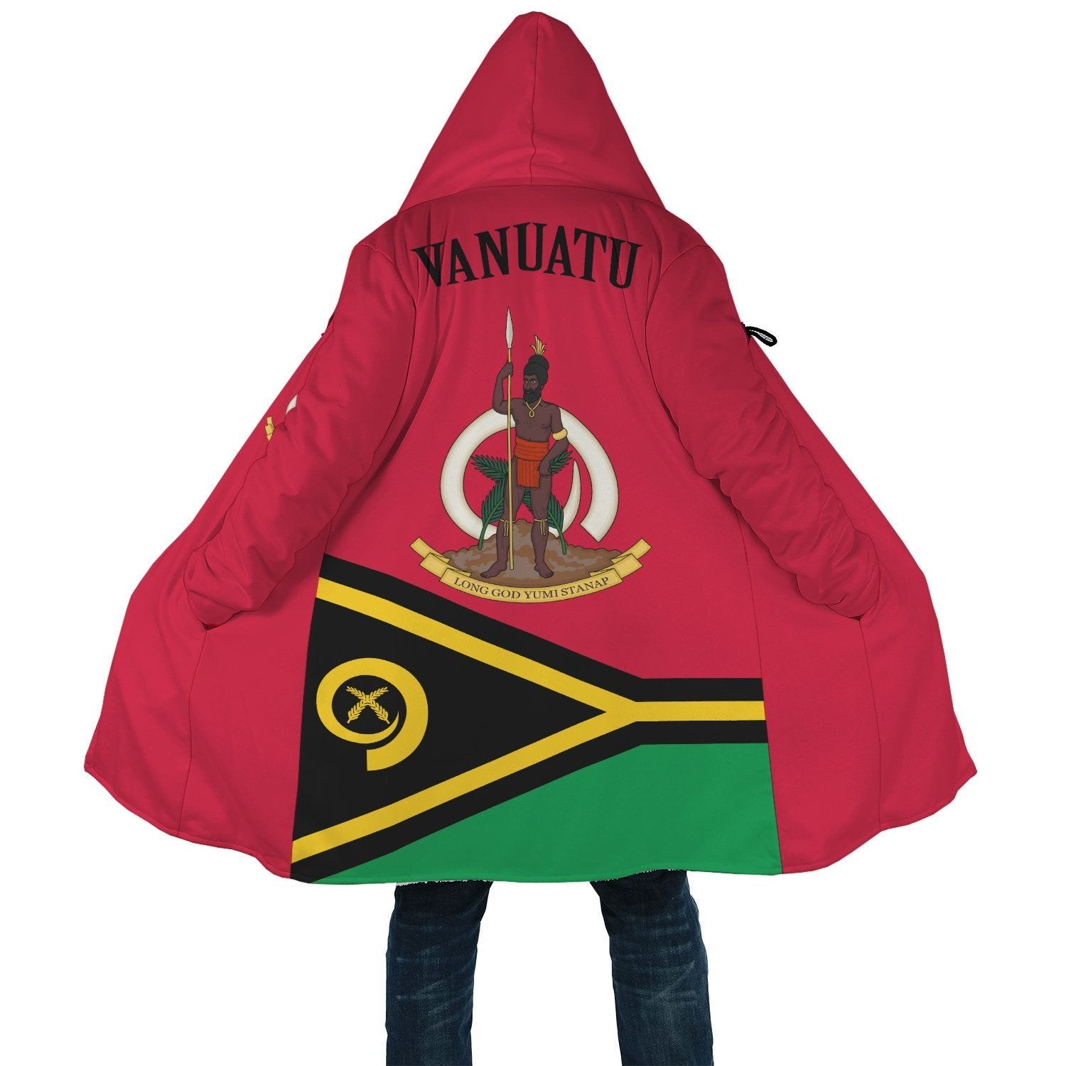 Vanuatu All Over Print Cloak A5 Unisex Red - Polynesian Pride