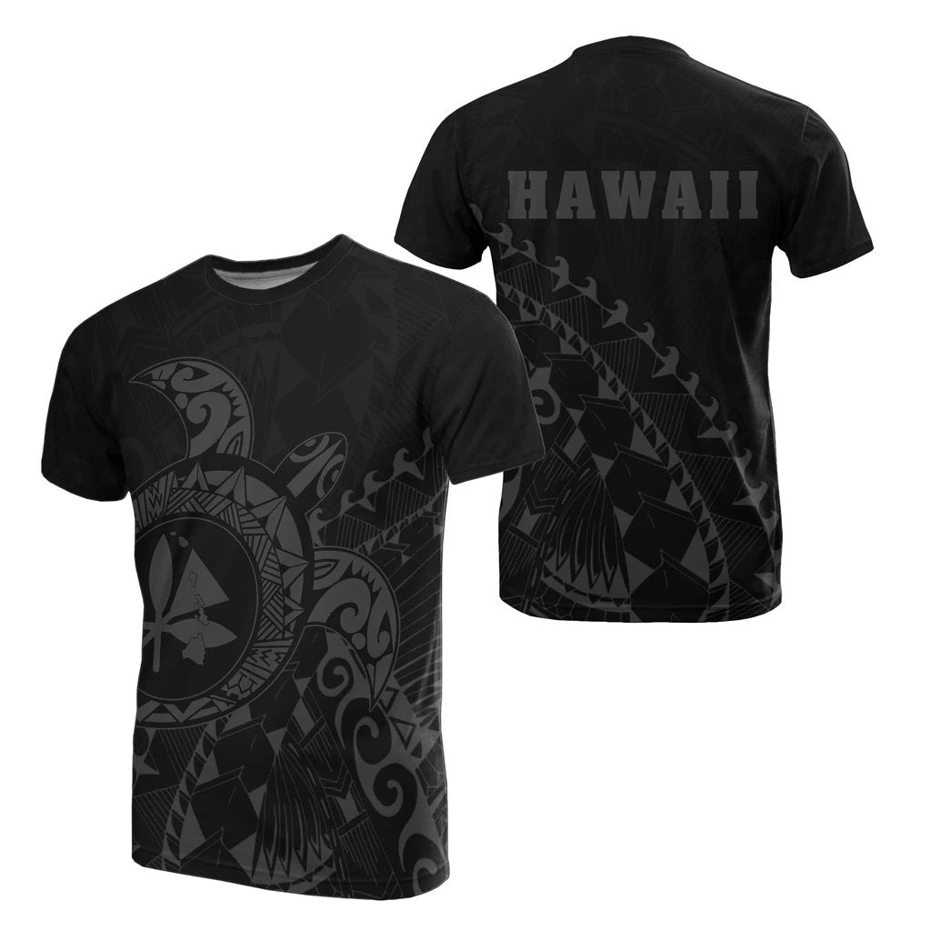 Kanaka Map T shirt ( Gray) Turtle Style Unisex Black - Polynesian Pride