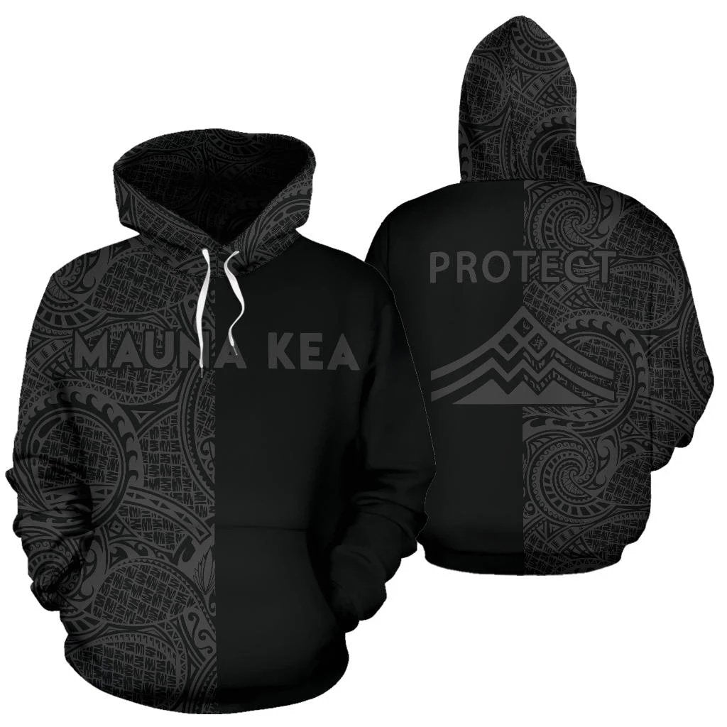 Hawaii Mauna Kea Polynesian Hoodie The Half Grey Unisex Grey - Polynesian Pride