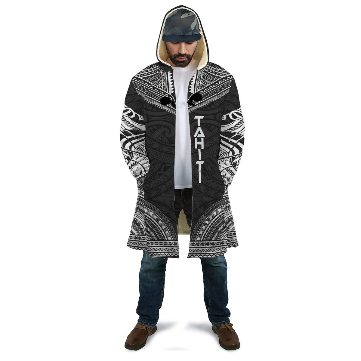 Tahiti Polynesian Chief Cloak - Black Version Unisex Black - Polynesian Pride