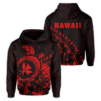 Kanaka Map Hoodie (Red) Turtle Style Unisex White - Polynesian Pride