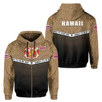 Hawaii Polynesian Zipper Hoodie Gold Mix Style Unisex Gold - Polynesian Pride