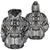 Polynesian Zip up Hoodie Tribal 09 Unisex White - Polynesian Pride