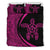 Hawaiian Hibiscus Turtle Polynesian Bedding Set-Circle Style Pink Purple - Polynesian Pride