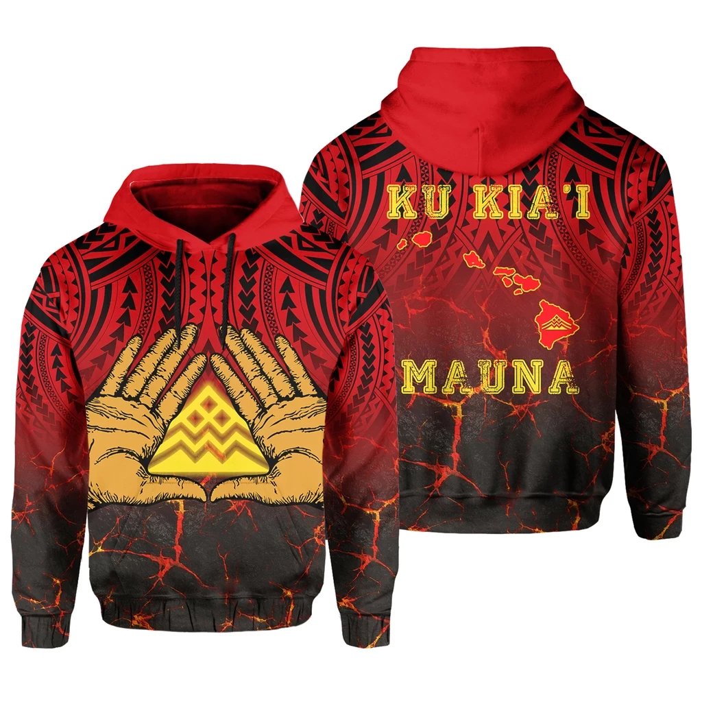 Hawaii Hoodie Protect Mauna Kea Unisex Red - Polynesian Pride