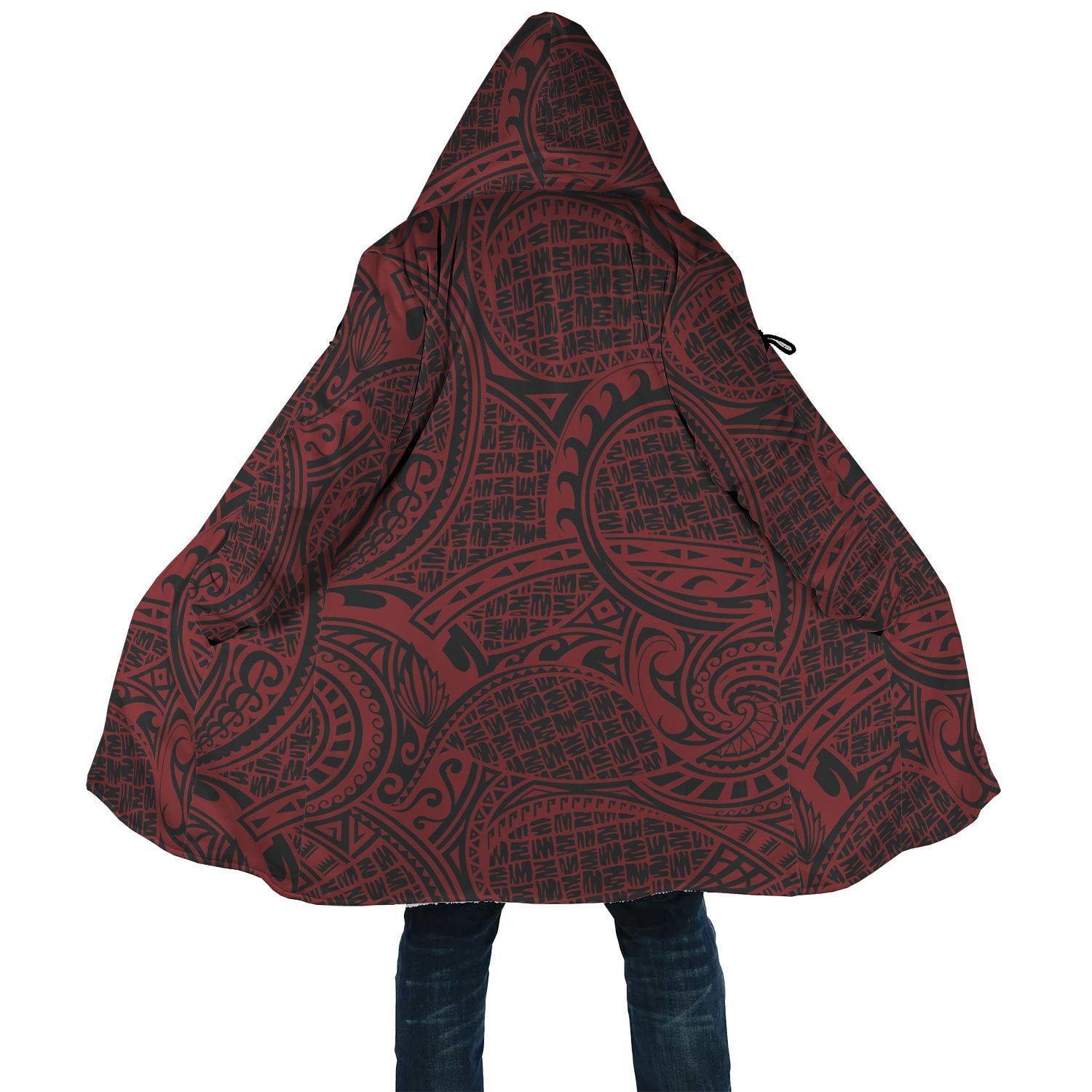 Polynesian All Over Print Cloak 13 Unisex Back - Red - Polynesian Pride