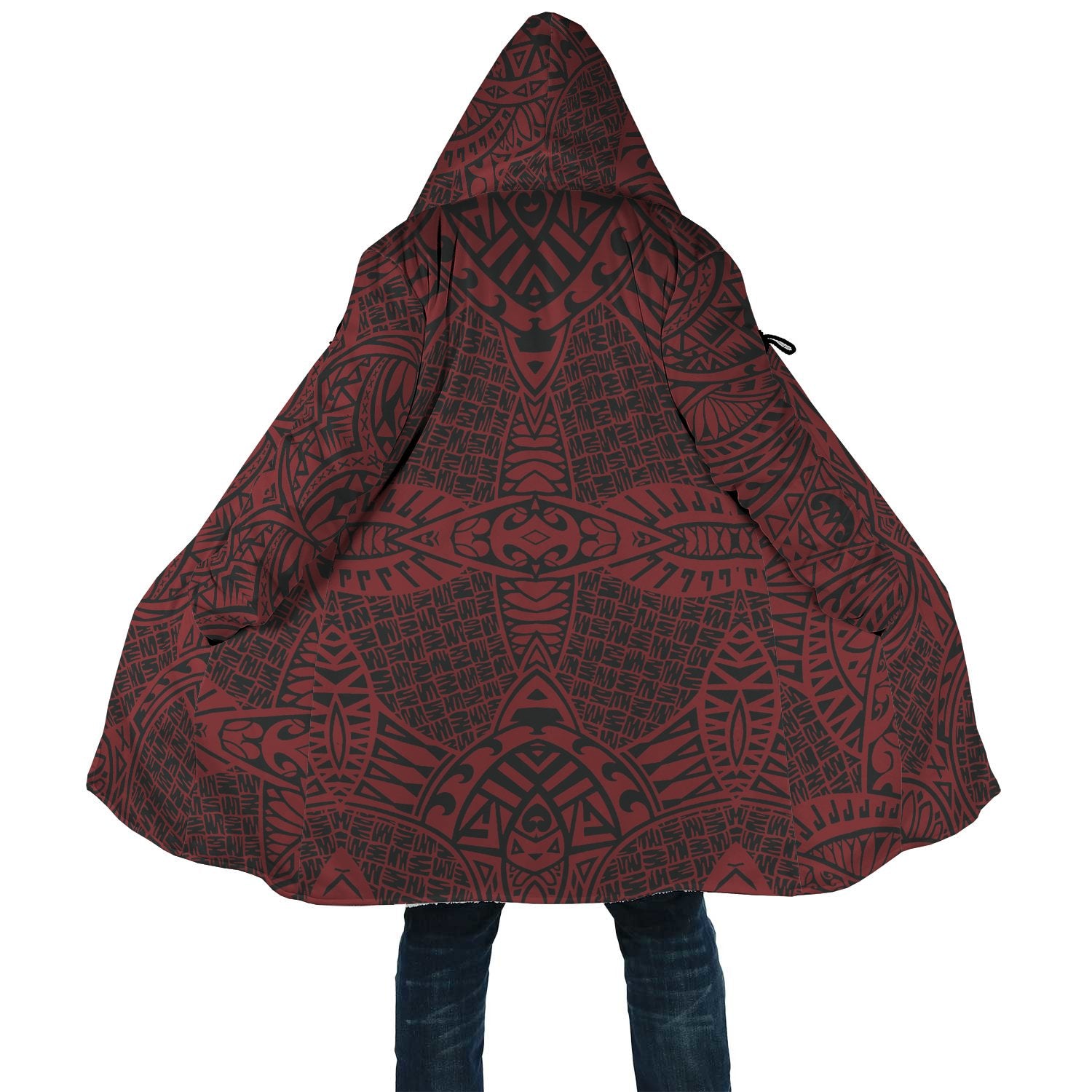 Polynesian All Over Print Cloak 20 Unisex Black - Red - Polynesian Pride