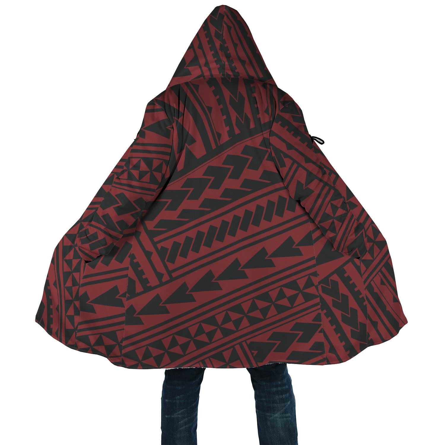 Polynesian All Over Print Cloak 27 Unisex Black - Red - Polynesian Pride