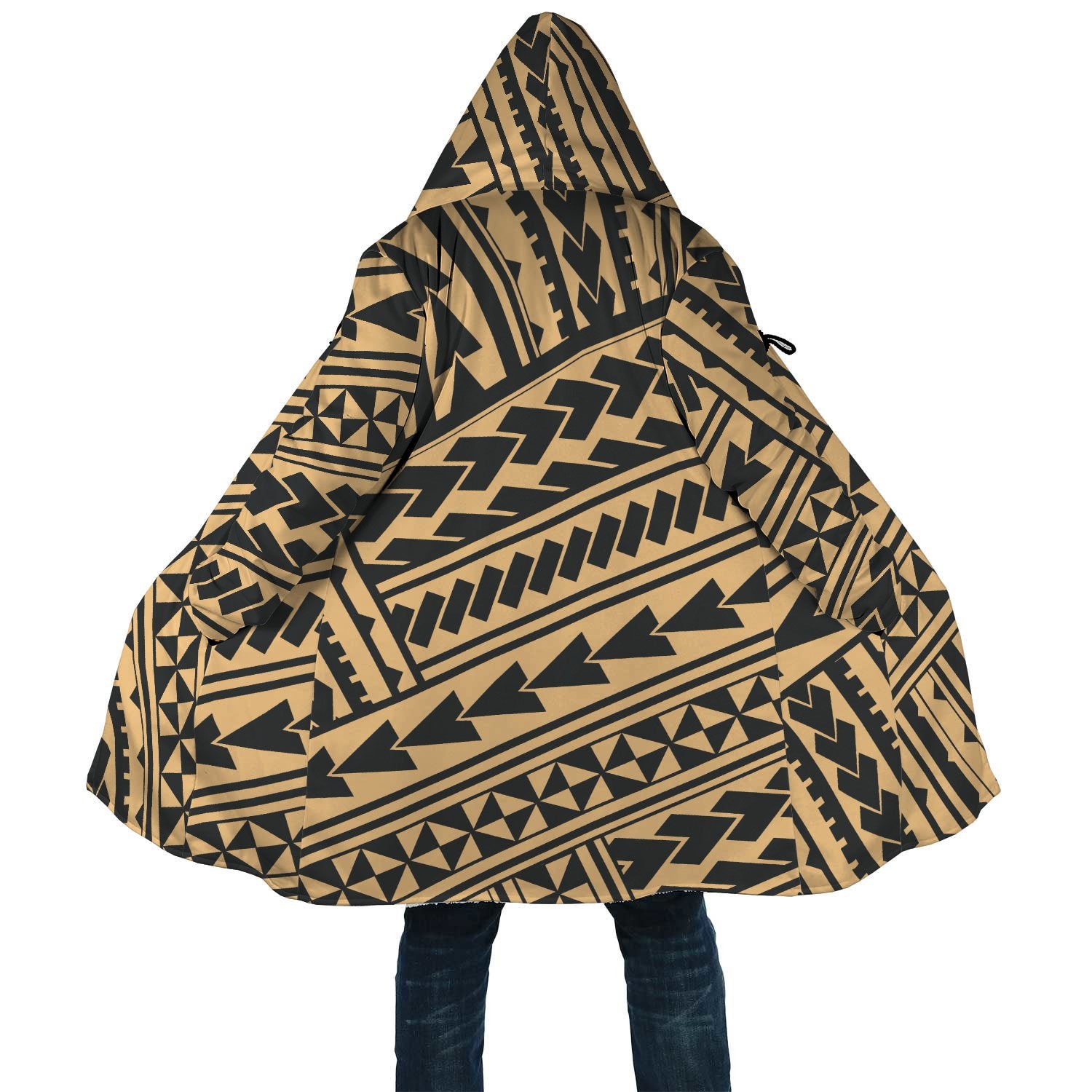 Polynesian All Over Print Cloak 28 Unisex Black - Yellow - Polynesian Pride