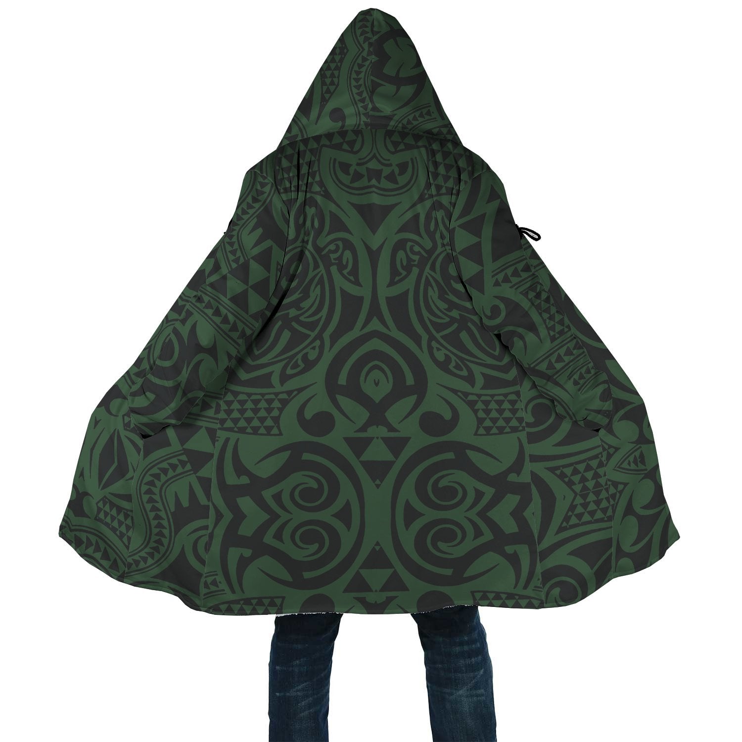 Polynesian All Over Print Cloak 36 Unisex Black - Green - Polynesian Pride