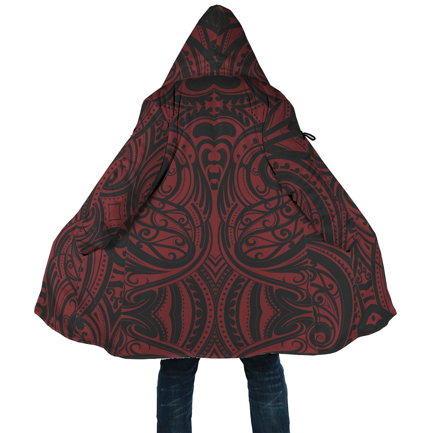 Polynesian All Over Print Cloak 53 Unisex Black - Red - Polynesian Pride