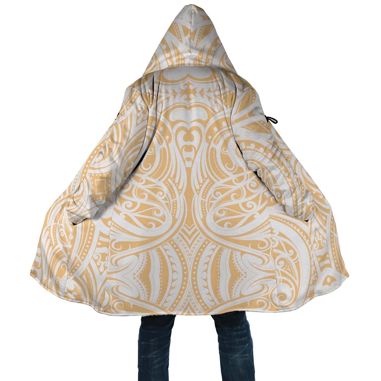 Polynesian All Over Print Cloak 55 Unisex White - Yellow - Polynesian Pride