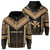 Hawaii Kanaka Polynesian Zip up Hoodie Active Gold Unisex Gold - Polynesian Pride