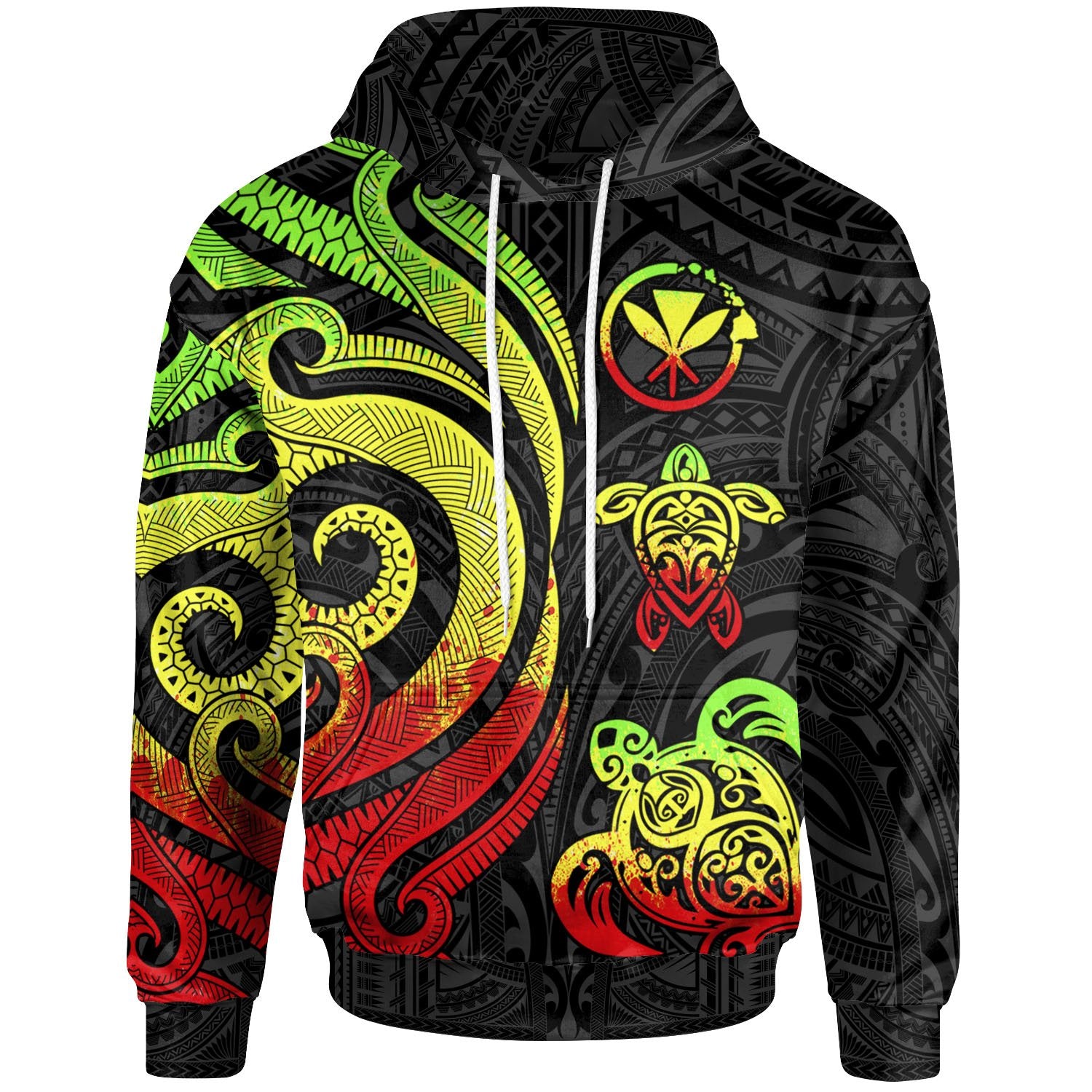 Polynesian Hawaii Hoodie Reggae Tentacle Turtle Unisex REGGAE - Polynesian Pride