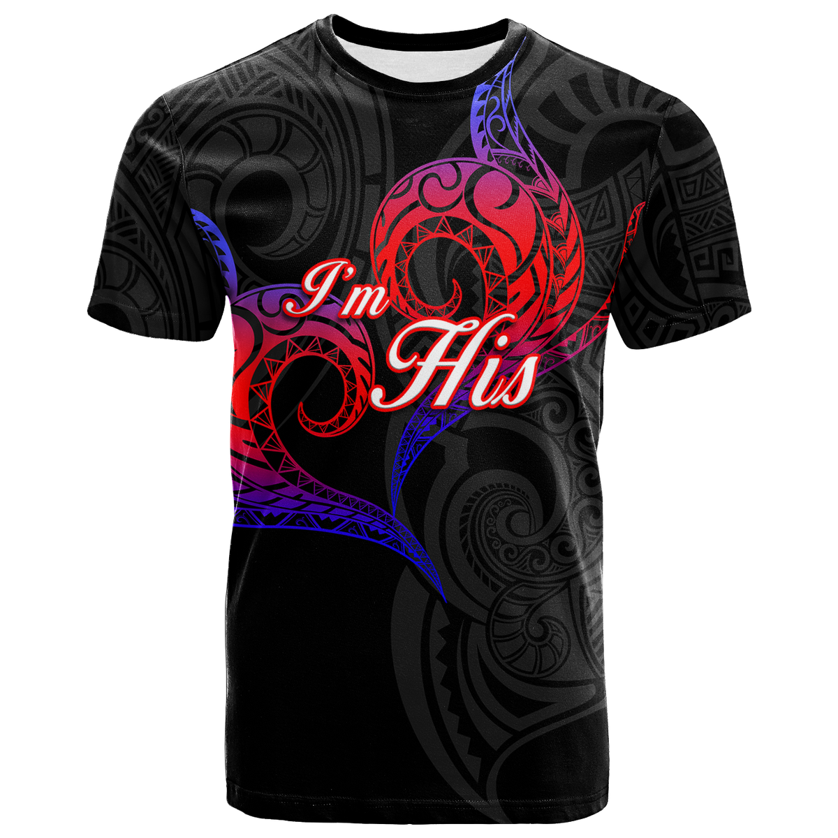 Valentine Day Guam Couple T Shirt Heart Tribal LT12 No Men - Polynesian Pride