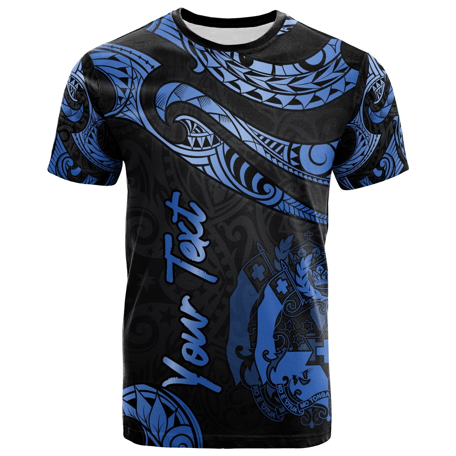 Tonga Polynesian Custom T Shirt Polynesian Tattoo Blue Version Unisex Blue - Polynesian Pride