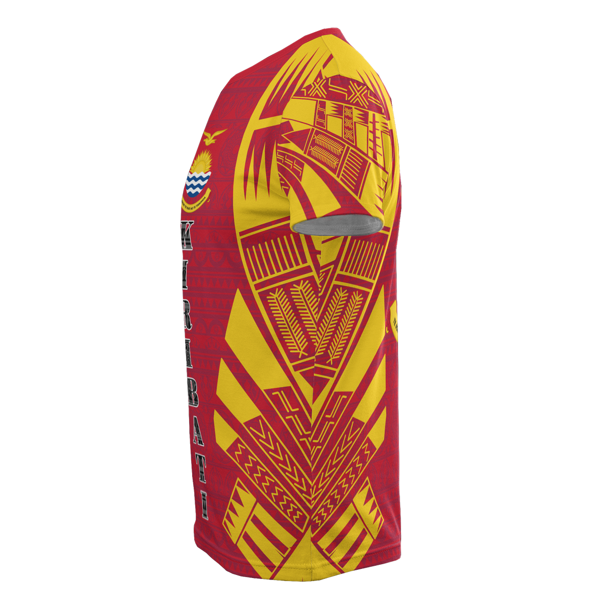 Kiribati T Shirt Kiribati Coat Of Arms Polynesian Tattoo Red Style - Polynesian Pride