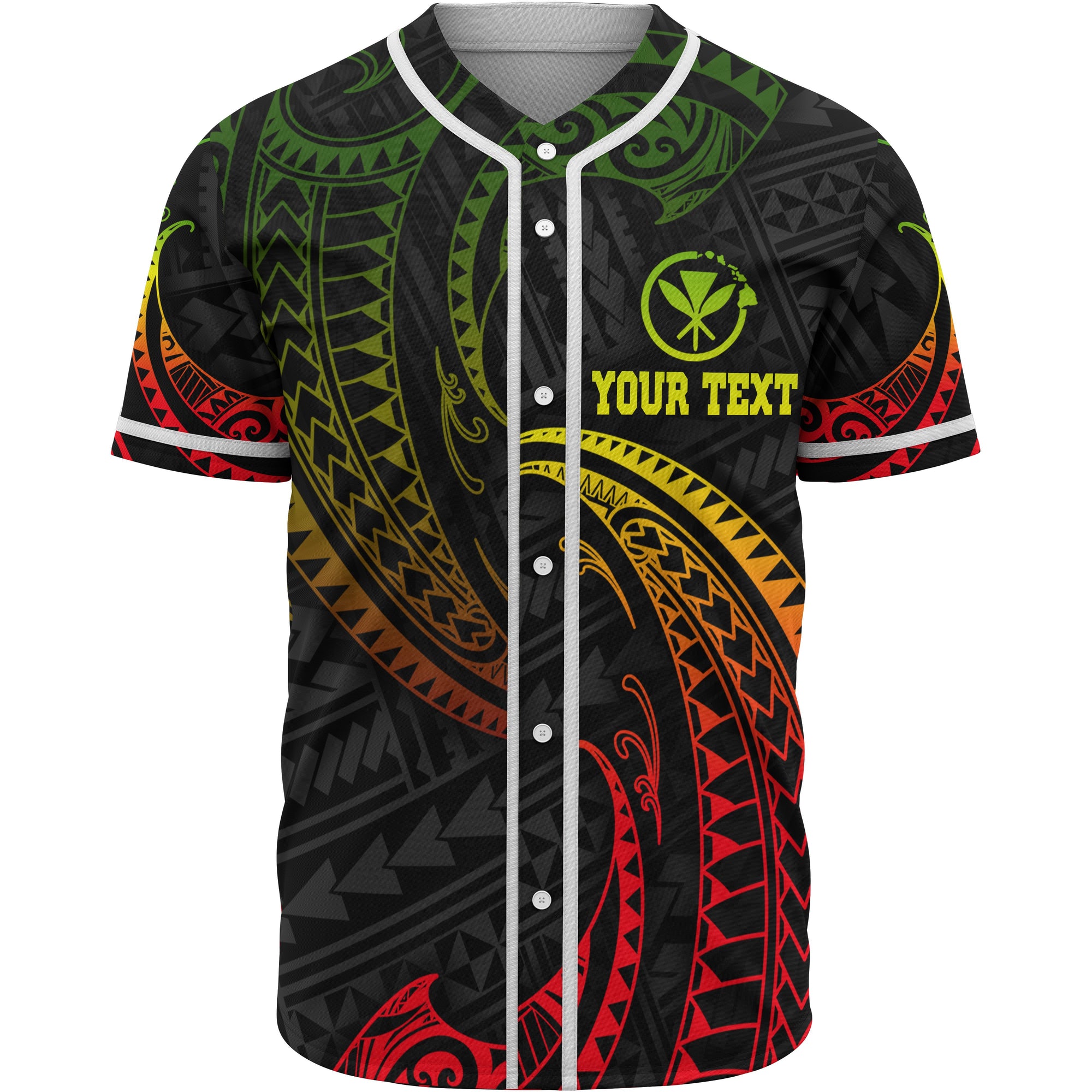 Hawaii Polynesian Custom Personalised Baseball Shirt - Reggae Tribal Wave Unisex Reggae - Polynesian Pride