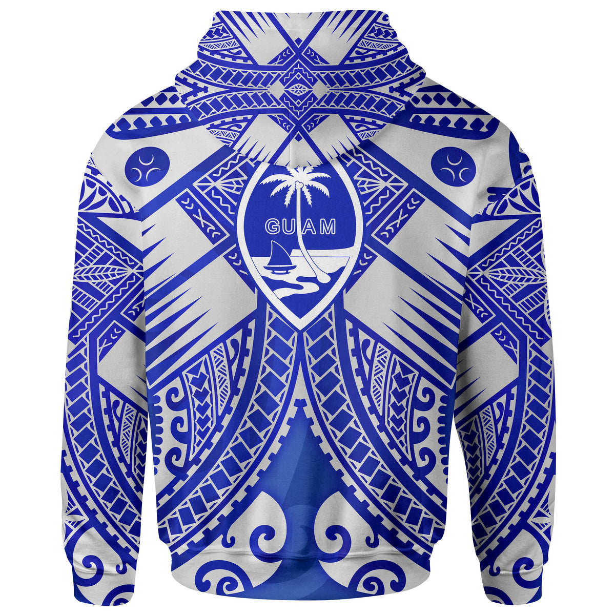 Guam Polynesian Hoodie Guam White Seal with Polynesian Tattoo Ver 02 - Polynesian Pride