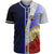 Hawaii Polynesian Custom Personalised Baseball Shirt - Coat Of Arm With Hibiscus Blue Unisex Blue - Polynesian Pride