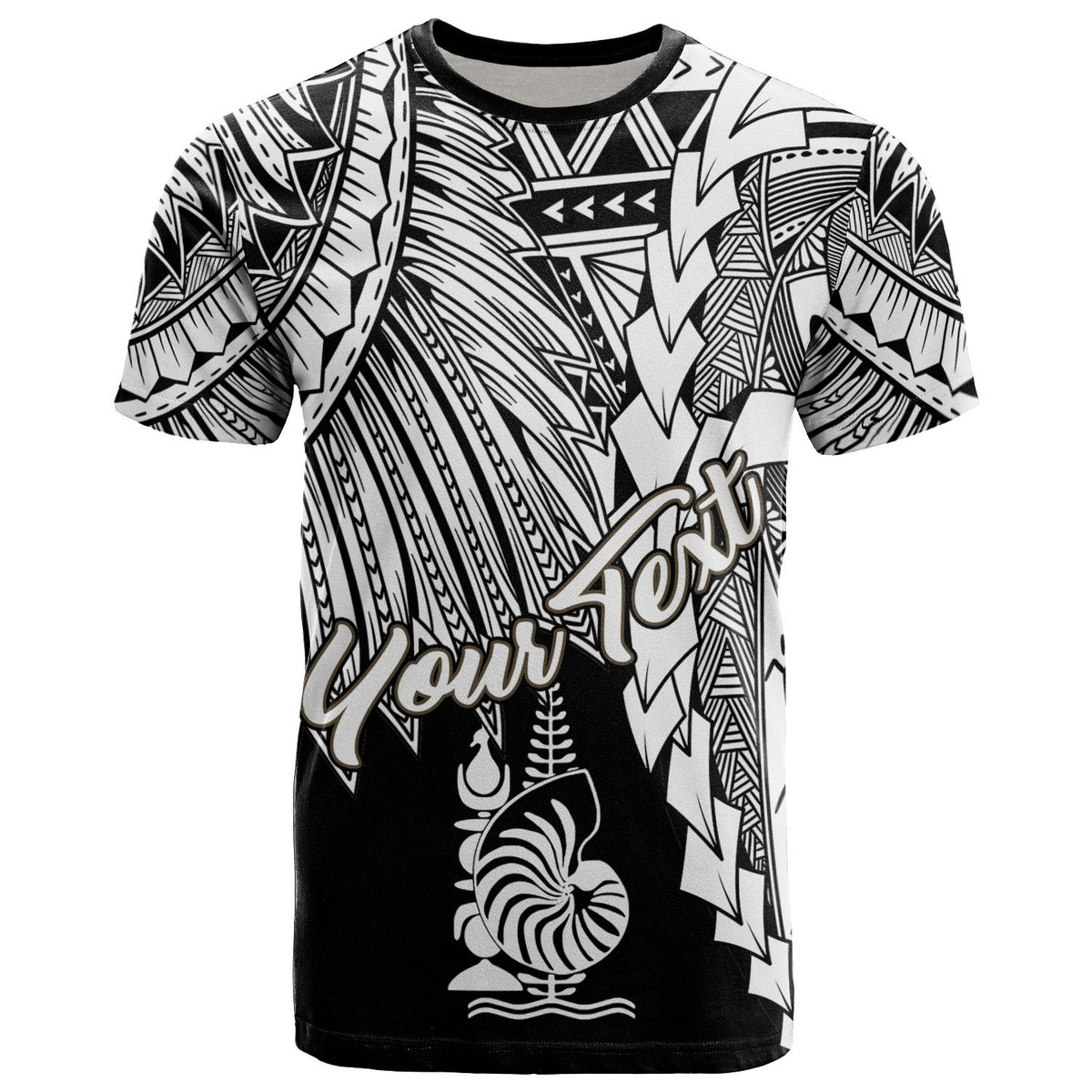 New Caledonia Polynesian Custom T Shirt Tribal Wave Tattoo White Unisex White - Polynesian Pride