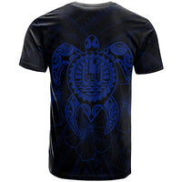 Tahiti Polynesian T Shirt Vintage Polynesian Turtle (Blue) - Polynesian Pride