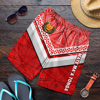 Tonga Rugby Mate Ma'a Tonga Tapa Pattern Men Short - LT2 RED - Polynesian Pride