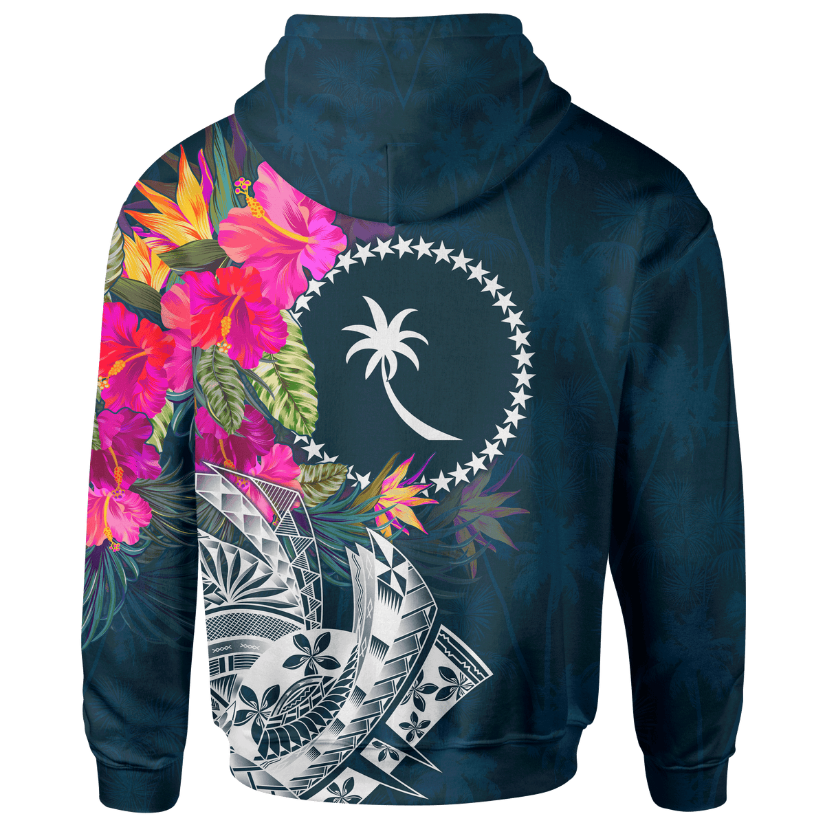 Chuuk Custom Zip up Hoodie Summer Vibes - Polynesian Pride