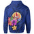 Tahiti Polynesian Hoodie Floral With Seal Blue - Polynesian Pride