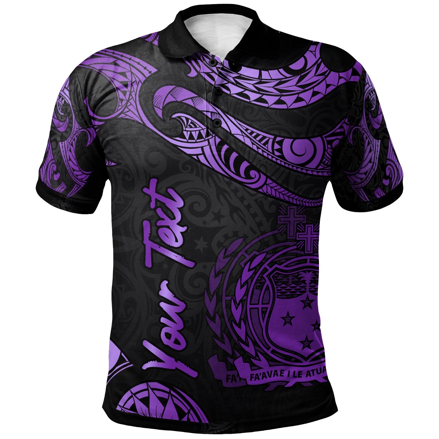 Samoa Custom Polo Shirt Polynesian Tattoo Purple Version Unisex Purple - Polynesian Pride