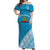 Lavengamalie College Tonga Off Shoulder Long Dress Happy 42nd Anniversary LT13 Long Dress Blue - Polynesian Pride