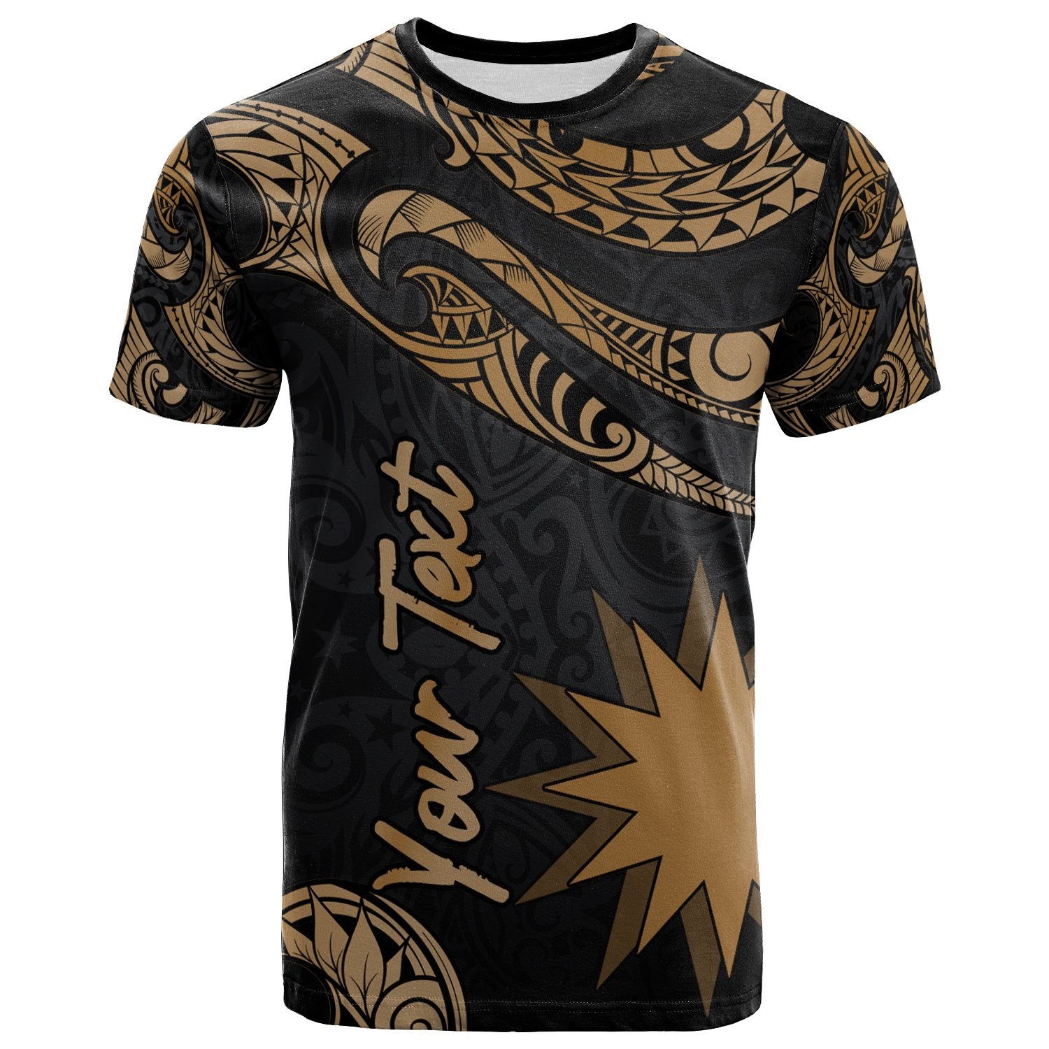 Nauru Polynesian Custom T Shirt Poly Tattoo Gold Version Unisex Art - Polynesian Pride